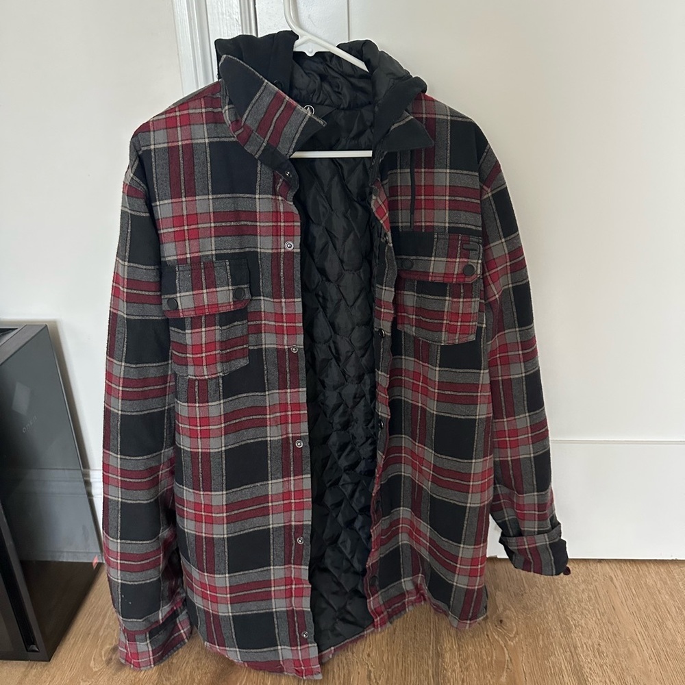 Plaid Black and Red Men's Jacket